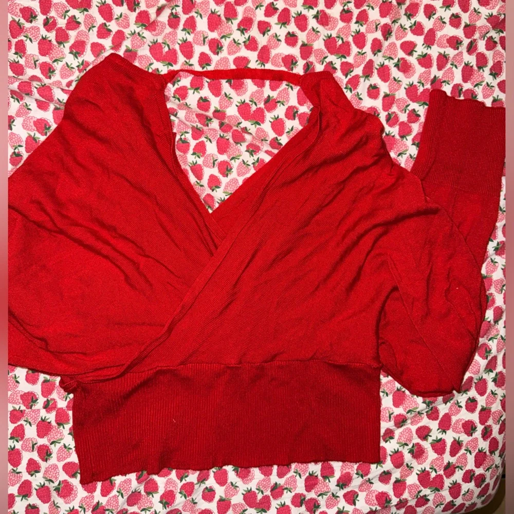Red Wrap Top - Picture 2 of 2